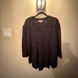 🖤 Shannon Ford New York Textured Stud Detail Top – Plus Size 2X 🖤